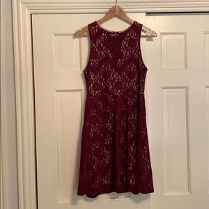 Red burgundy lace dress